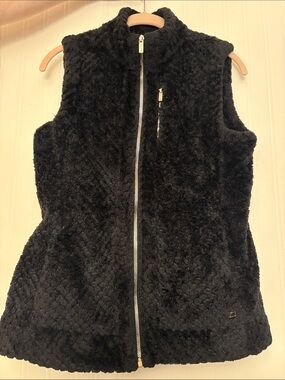 Calvin Klein Black Faux Fur Zip Vest